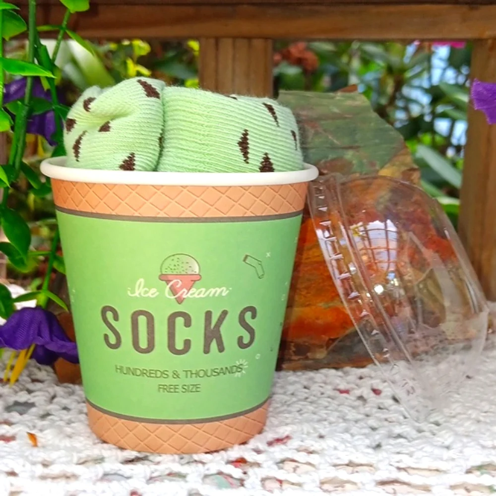 🆕️MINT CHOCOLATE CHIP ICE CREAM CREW SOCKS 1 PAIR IN 